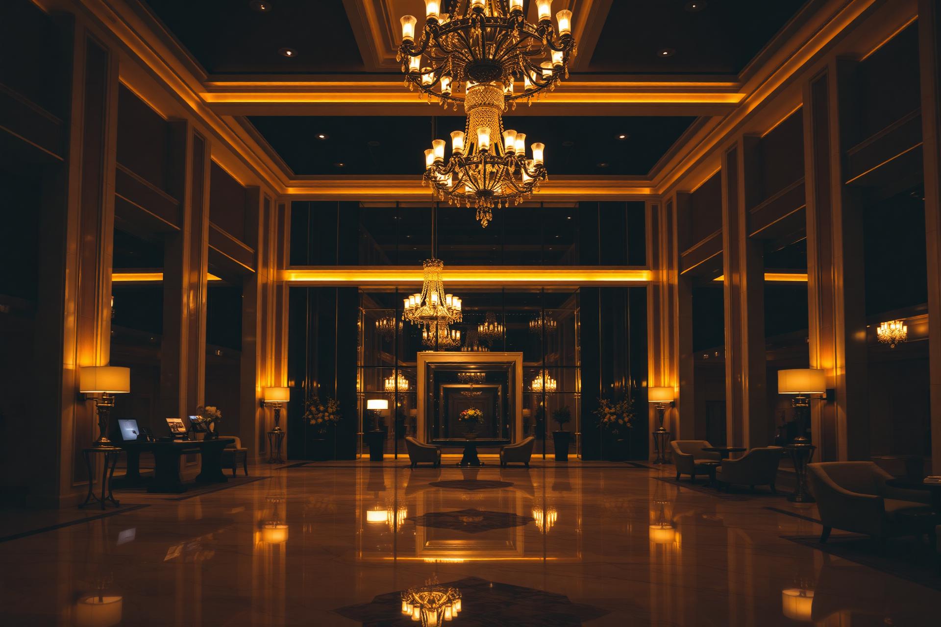 Luxury hotel lobby